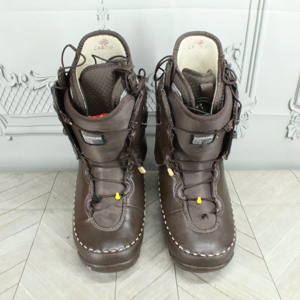 Burton Supreme Brown Leather Nylon Snowboard Boots Size 6.5 - Picture 5 of 9